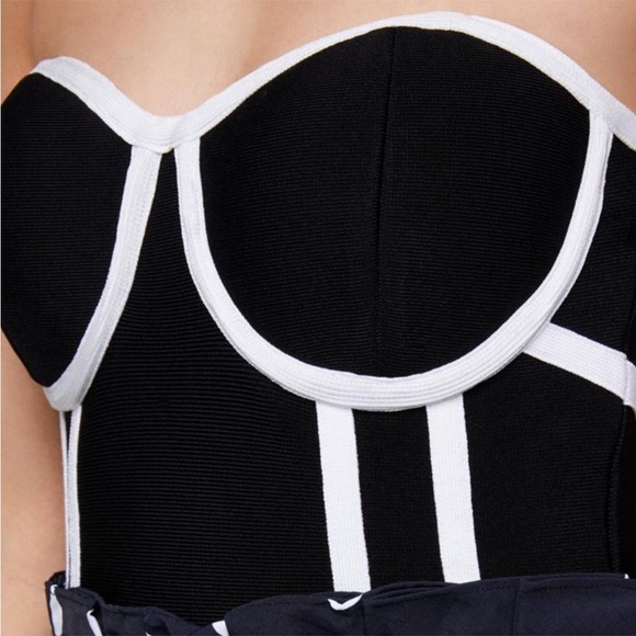 BEBE 2 369$ Polka Dot Bustier Whiney Gown - Picture 5 of 10